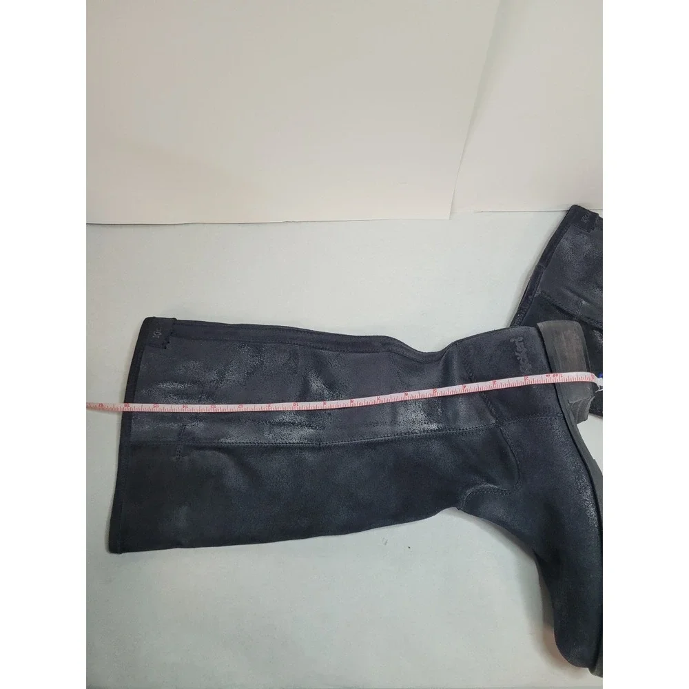 Kickers Leather Tall riding Boots Black Pull on Women's Size 9 US‎ EUC